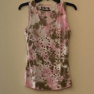 Women's Pink and Brown Tank